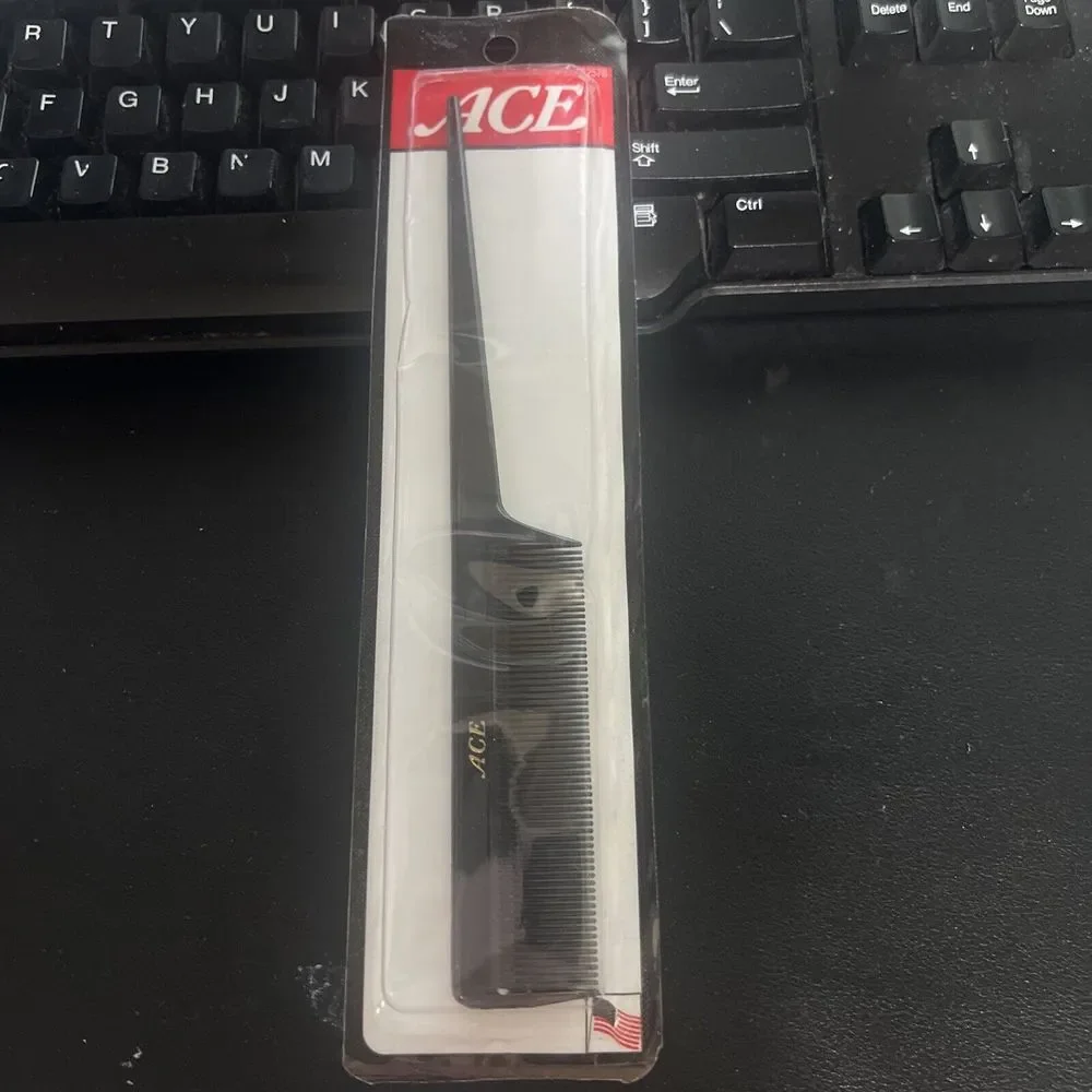 2002 ACE Comb Hard Rubber NIP New Rat‎ Tail Pointed End Curling & Teasing Comb